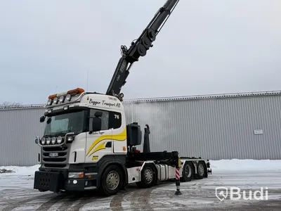 Kranväxlare Scania R480 8X2-6 -2013 | Fassi-kran | Palfinger 17T | Plogutrustad