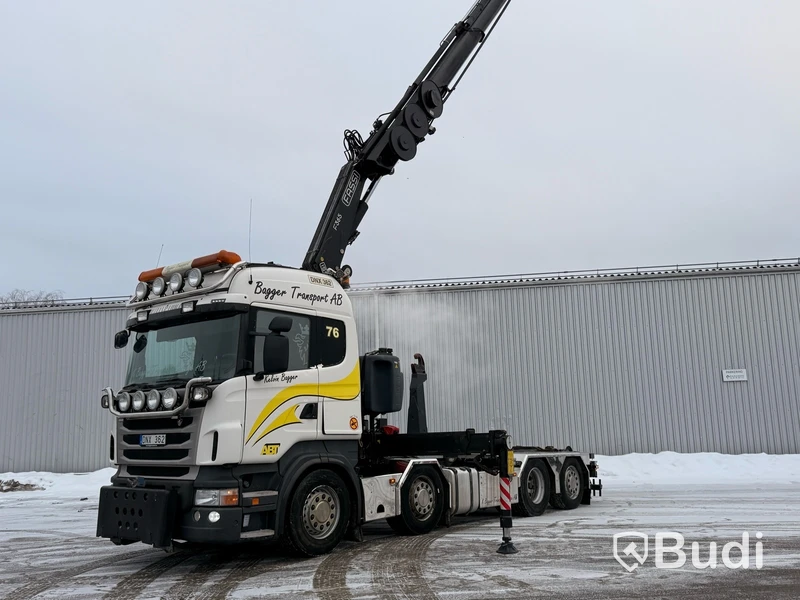 Kranväxlare Scania R480 8X2-6 -2013 | Fassi-kran | Palfinger 17T | Plogutrustad