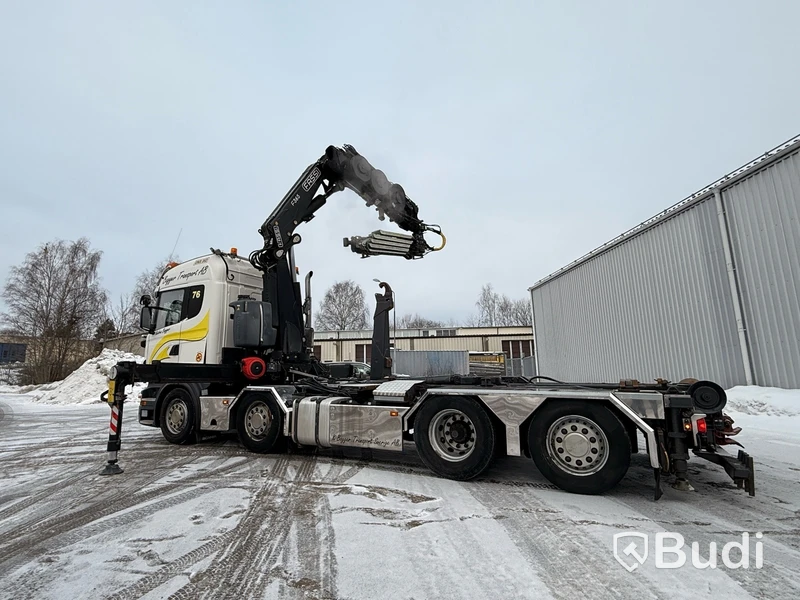 Kranväxlare Scania R480 8X2-6 -2013 | Fassi-kran | Palfinger 17T | Plogutrustad