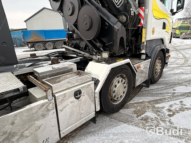 Kranväxlare Scania R480 8X2-6 -2013 | Fassi-kran | Palfinger 17T | Plogutrustad