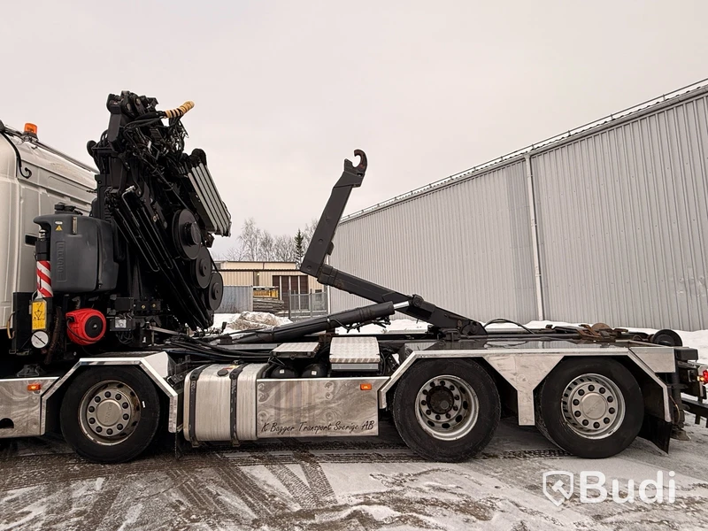 Kranväxlare Scania R480 8X2-6 -2013 | Fassi-kran | Palfinger 17T | Plogutrustad