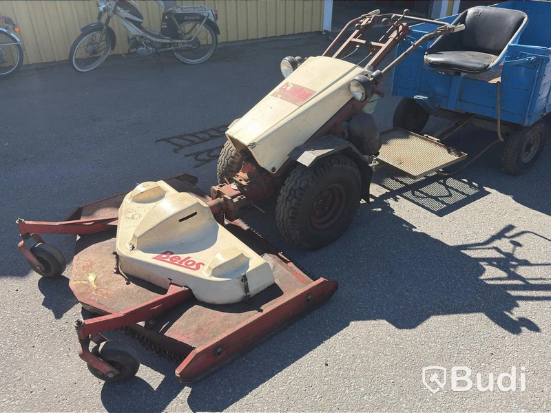 Redskapsbärare, Belos 272, med vagn, klippaggregat, snöblad m.m.