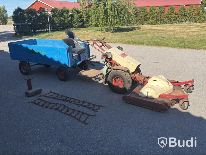 Redskapsbärare, Belos 272, med vagn, klippaggregat, snöblad m.m.
