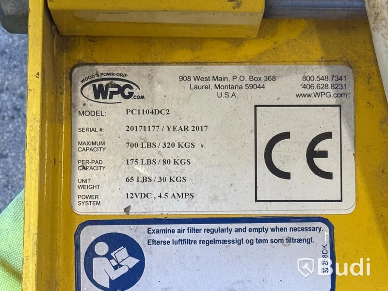 Wood's Powr-Grip PC1104DC2 Vacuum Lifter | 2017 | 320 kg