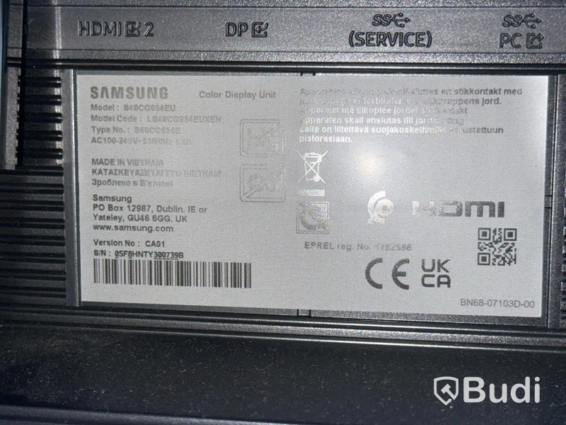Kontorsarbetsplats med 49” curved skärm Samsung C49C954U