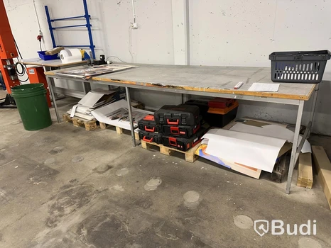 Skärbord, 3700×1260 mm, 900 mm högt