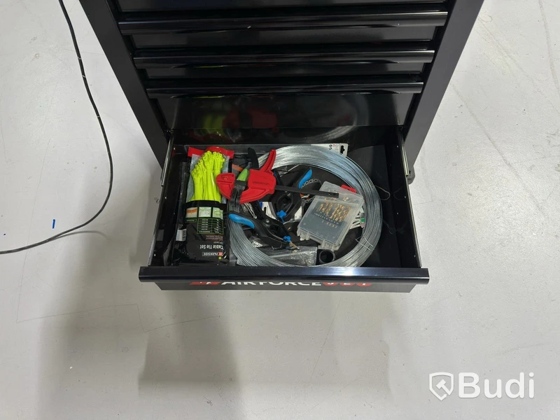 Airforce tool trolley with contents.