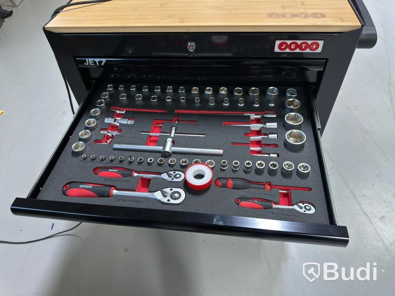 Airforce tool trolley with contents.