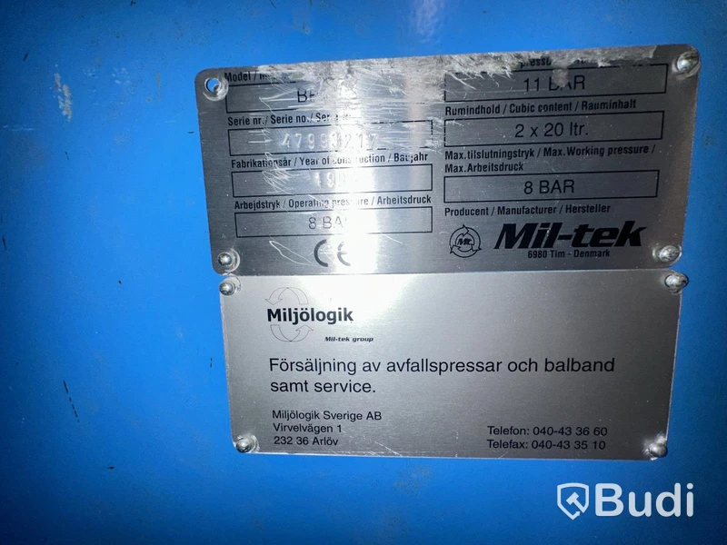 Baler / compactor Mi-tek 306C, 40 l, 8 bar