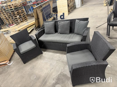 Loungemöbelgrupp, konstrotting, 3 delar
