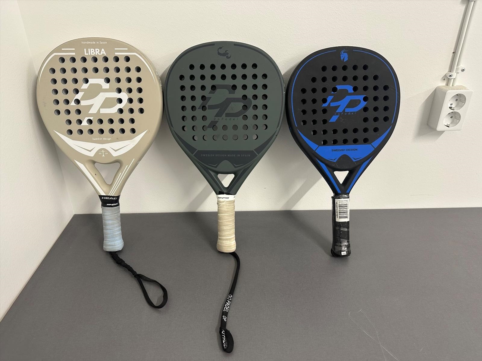3 st. Padelracket, DoPadel, olika modeller.