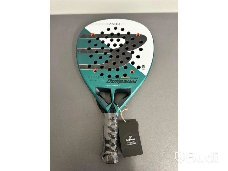 Padelracket, Bullpadel, Hack 04, svart/vit/turkos/orange.