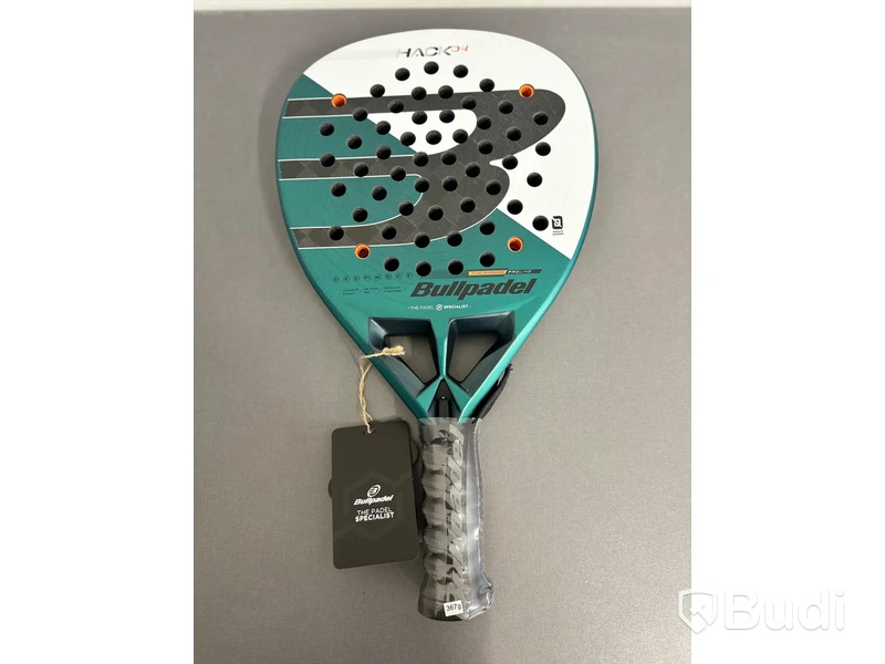Padelracket, Bullpadel, Hack 04, svart/vit/turkos/orange.