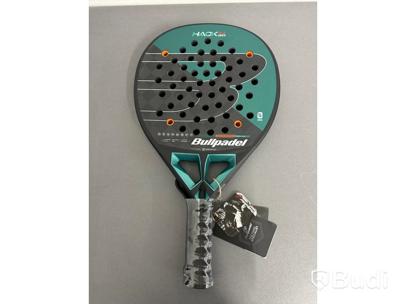 Padelracket, Bullpadel, Hack 04 Hybrid, svart/turkos/vit/orange.