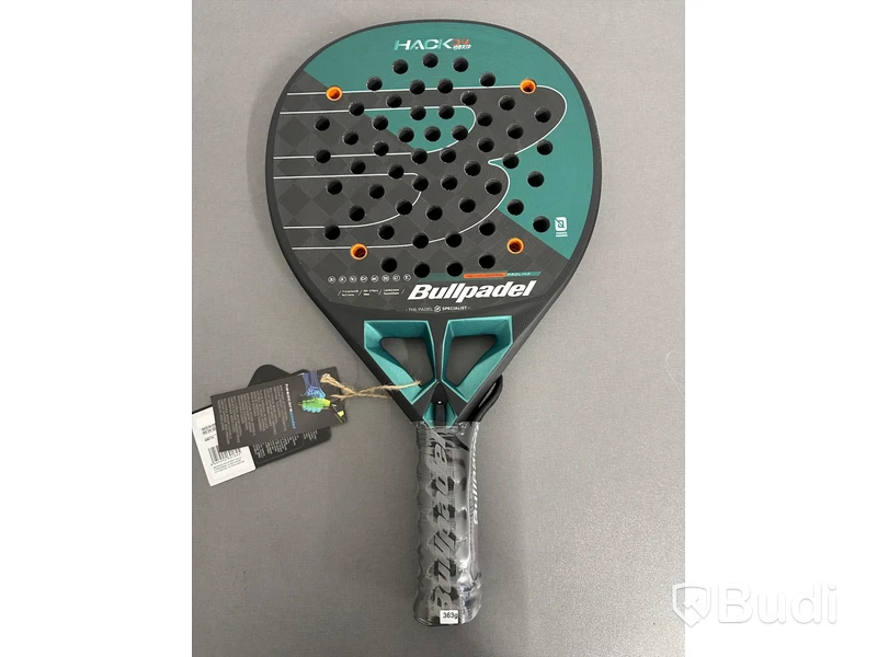 Padelracket, Bullpadel, Hack 04 Hybrid, svart/turkos/vit/orange.