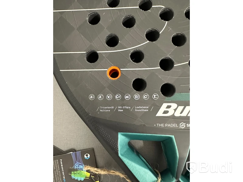 Padelracket, Bullpadel, Hack 04 Hybrid, svart/turkos/vit/orange.