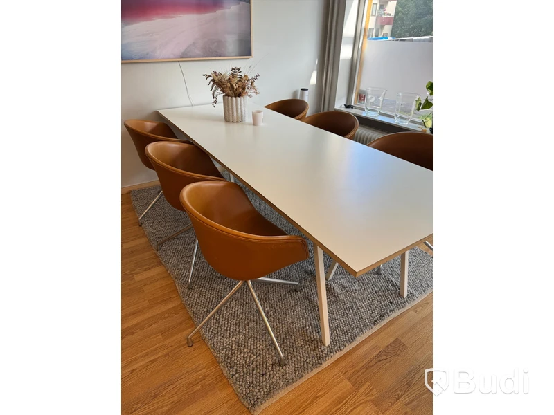 Bord, Hay, Loop stand, 250 cm x 92,5 cm x 74 cm, vit