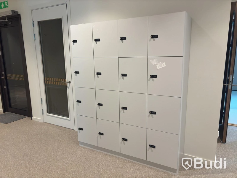 Storage cabinet with 16 compartments