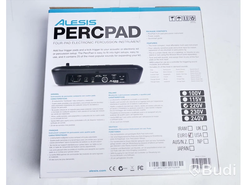 PERCPAD - Alesis Four-Pad Electric Perc Instrument. Ny.