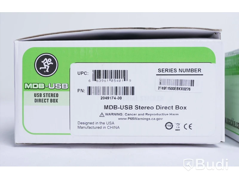 2 st DI Box - Mackie MDB-1A Active Direct Box samt MDB-USB Stereo Direct Box. Ny.