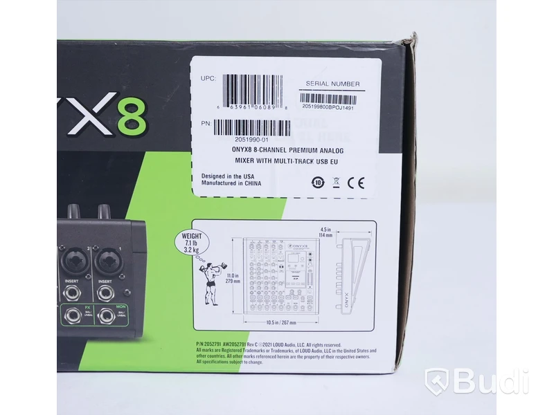Mixerbord - Mackie Onyx 8, 8-channel Premium Analog Mixer