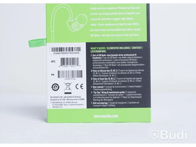 Hörlurar - Mackie CR-Buds plus Professional Fit Earphones. Ny.
