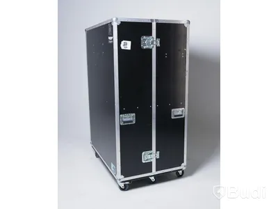 Packcase med hjul och inbyggt förvaring samt skärm, högtalare, tangentbord samt mus, OBS! tecken på användning