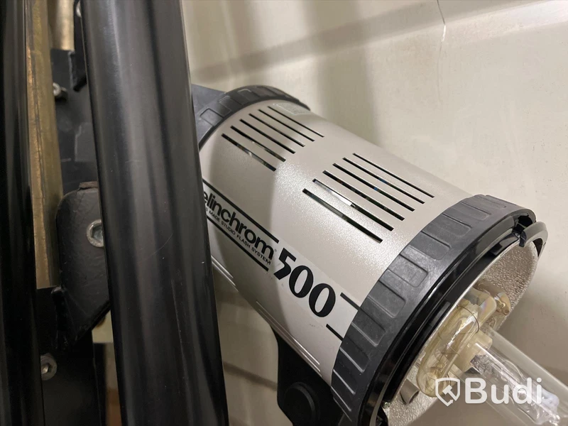 Div fototillbehör, Elinchrom blixthuvud, manfrotto autopoles och fotobakgrund