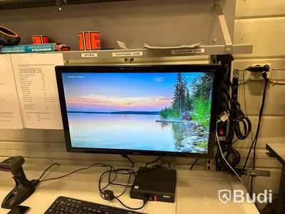 Elektriskt höj-och sänkbart packbord ink laserskrivare, etikettskrivare, dator, streckkodsläsare, datorskärm