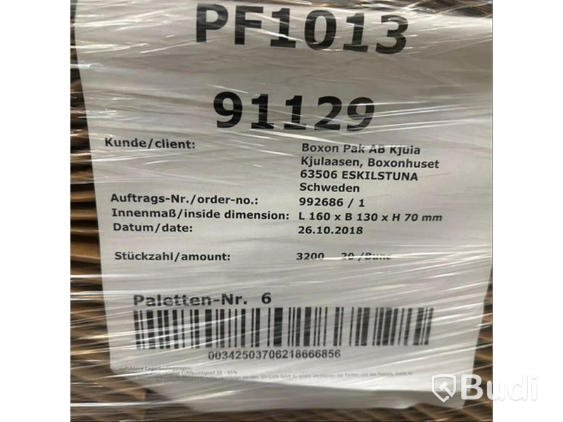 Pall med kartong, Klisterlåda Boxon, 160x130x70mm