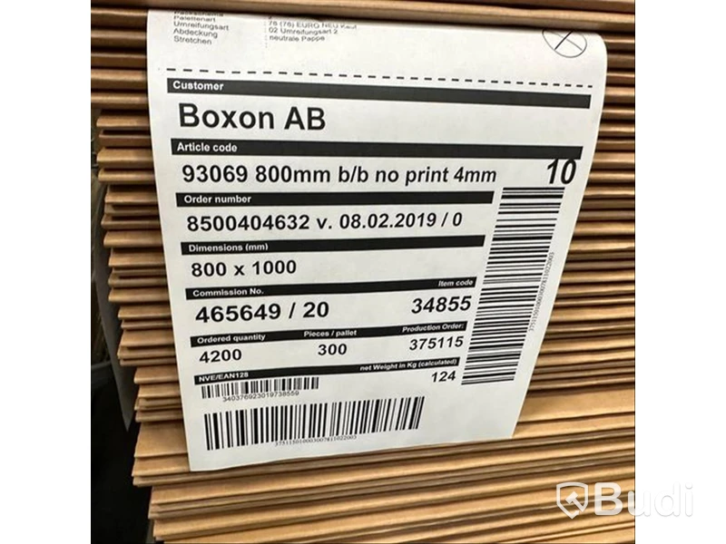 Pall med kartong, Boxon 93069 800x1000mm