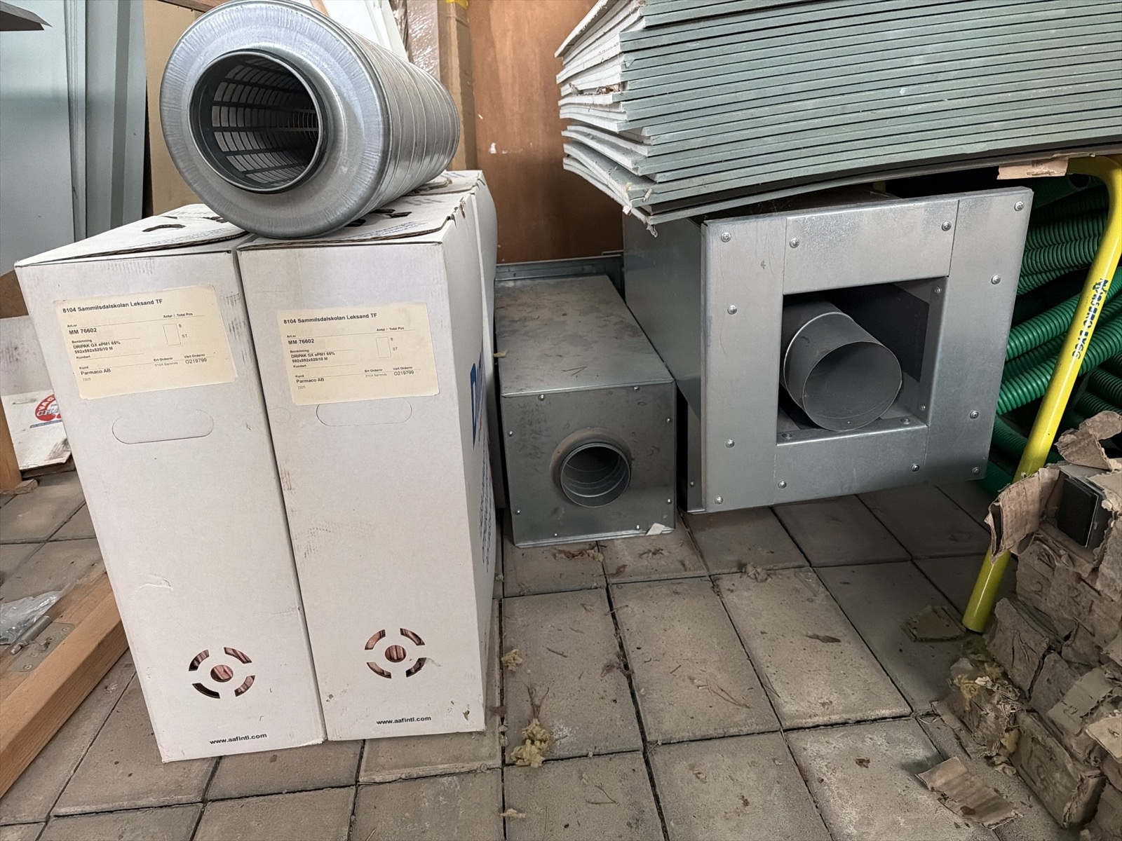 Ljuddämpare samt ventilationsfilter