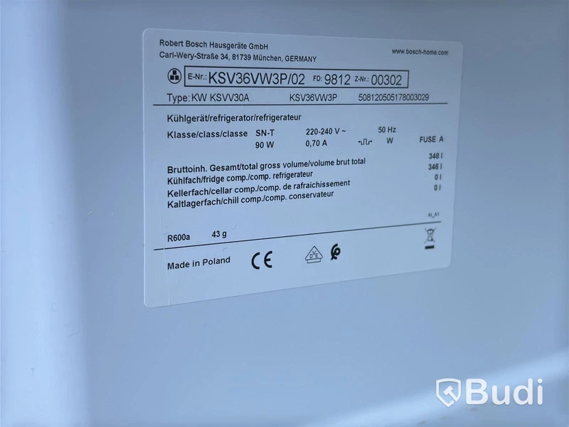 Kylskåp Bosch, KSV36VW3P/02