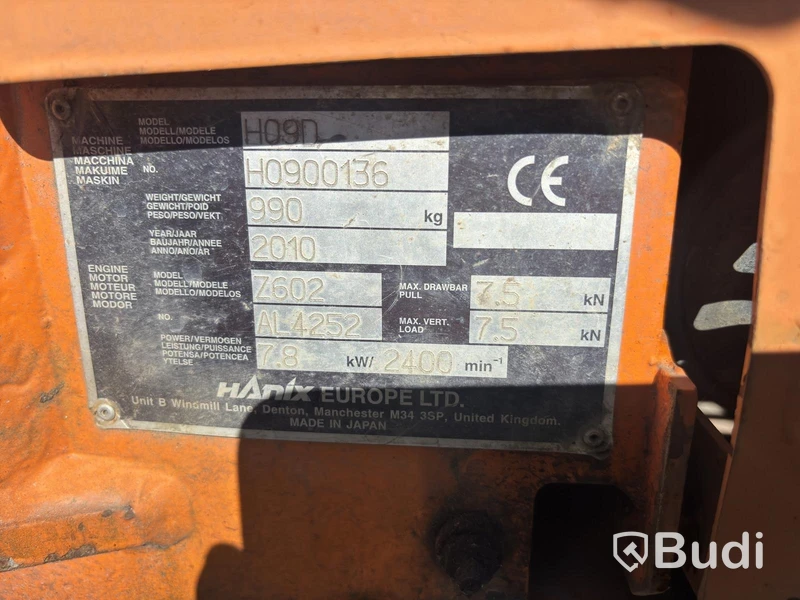 Hanix mini excavator including trailer, repair project
