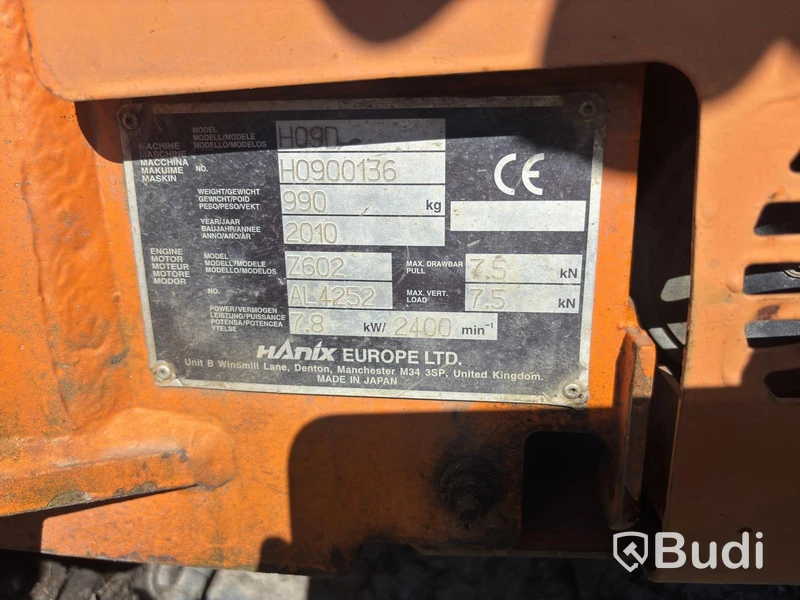 Hanix mini excavator including trailer, repair project
