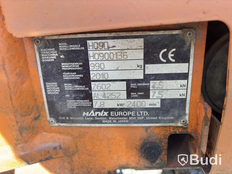 Hanix mini excavator including trailer, repair project