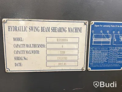 Hydraulic swing beam shear KS 3200x6, 2013