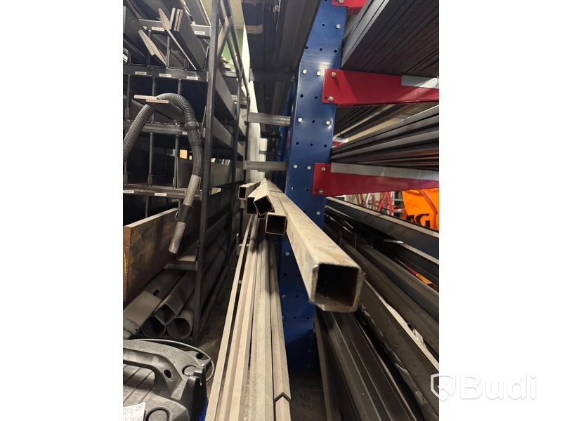 Large lot of steel profiles including storage racking