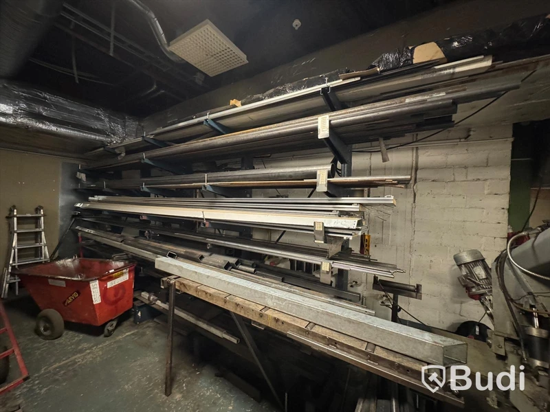 Large lot of steel profiles including storage racking