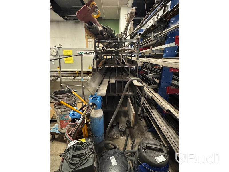 Large lot of steel profiles including storage racking