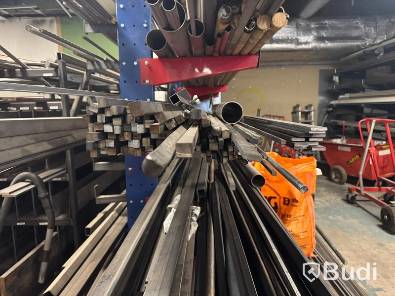 Large lot of steel profiles including storage racking