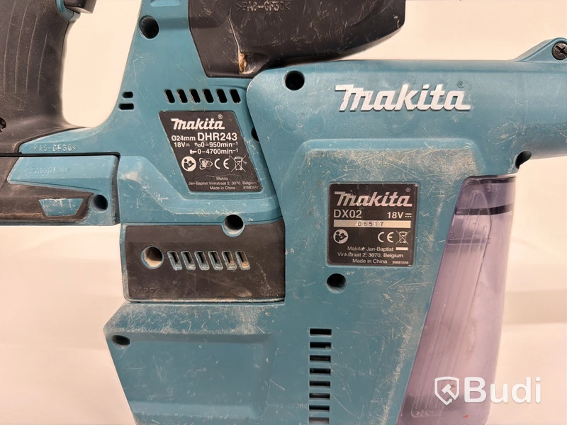 Batteriedriven borrhammare Makita DHR243, 18V, dammsamlare