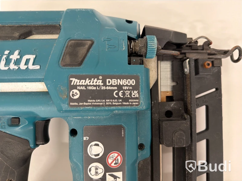 Batteridriven spikpistol Makita DBN600, 16Ga, 25–64 mm, 18V,