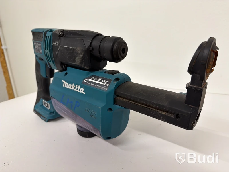 Batteridriven borrhammare Makita DHR182, 18V, Dammsamlare Makita DX05
