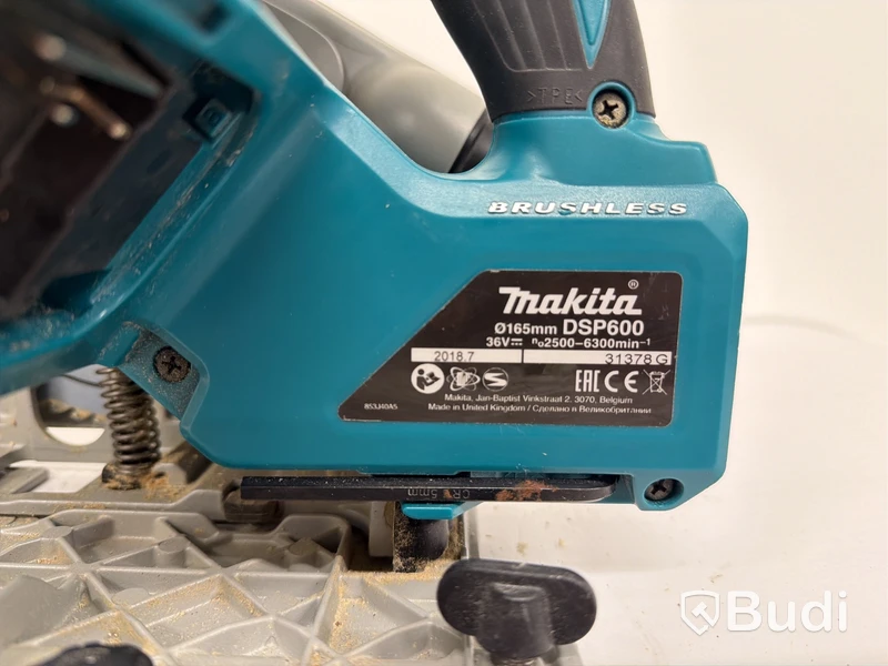 Batteridriven sänksåg med styrskena Makita DSP600, 165 mm, blå
