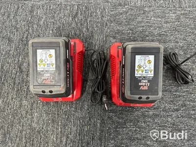 2st batteriladdare Senco och 2st 18V litiumjonbatterier Senco