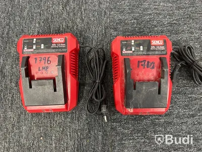 2st batteriladdare Senco och 2st 18V litiumjonbatterier Senco