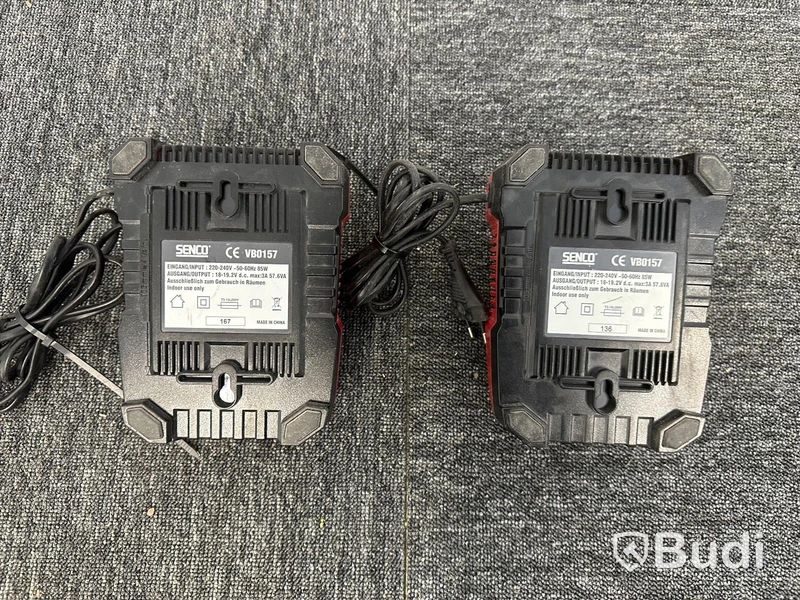 2st batteriladdare Senco och 2st 18V litiumjonbatterier Senco