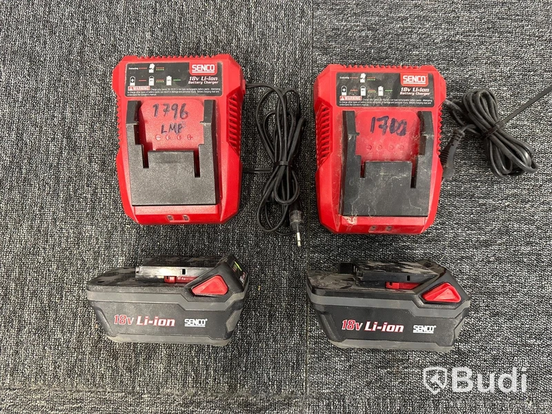 2st batteriladdare Senco och 2st 18V litiumjonbatterier Senco