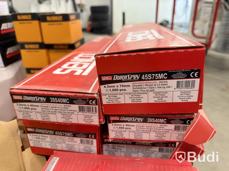 Blandpall spik, skruv & klammer – Senco, Aerfast, Würth, Dewalt m.fl
